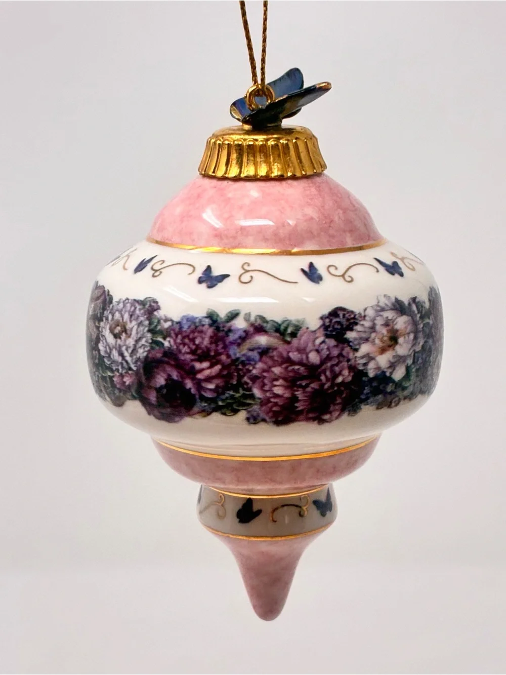 Circle Of Love Lena Liu Heirloom Porcelain Butterfly Floral Christmas Ornament